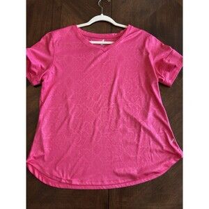Alive Magnetic Women's L Pink Short Sleeve V-Neck Shirt Activewear
